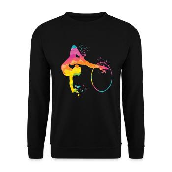 Gymnaste avec gymnastique rythmique au cerceau - Sweat-shirt Unisexe - noir - Devant - Alina (178cm) & Michal (187cm)