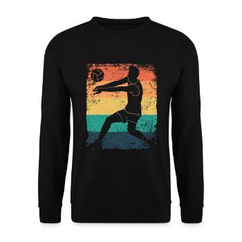Volleyball Joueur Retro Beach Volleyball - Sweat-shirt Unisexe - noir - Devant - Alina (178cm) & Michal (187cm)