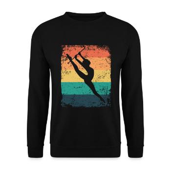 Gymnaste Baton Gymnastique Rythmique Rétro - Sweat-shirt Unisexe - noir - Devant - Alina (178cm) & Michal (187cm)