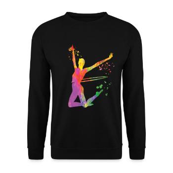 Gymnaste avec des clubs Gymnastique rythmique - Sweat-shirt Unisexe - noir - Devant - Alina (178cm) & Michal (187cm)