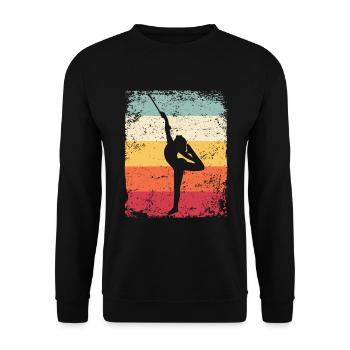 Gymnaste Baton Gymnastique Rythmique Rétro - Sweat-shirt Unisexe - noir - Devant - Alina (178cm) & Michal (187cm)