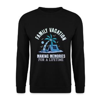 Summer holidays with the family Creating memories - Unisex Sweatshirt - black - Front - Alina (178cm) & Michal (187cm)