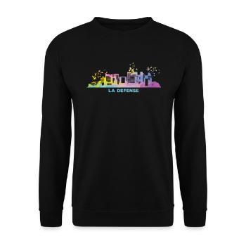 La Defense Skyline Paris - Unisex Pullover - Schwarz - Vorne - Alina (178cm) & Michal (187cm)