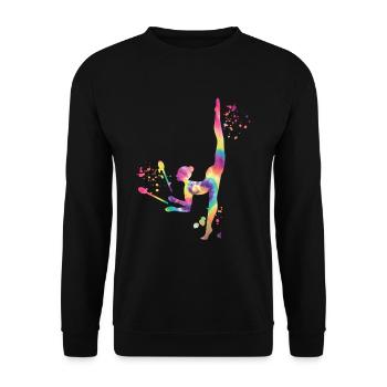 Gymnast with clubs Rhythmic gymnastics - Unisex Sweatshirt - black - Front - Alina (178cm) & Michal (187cm)