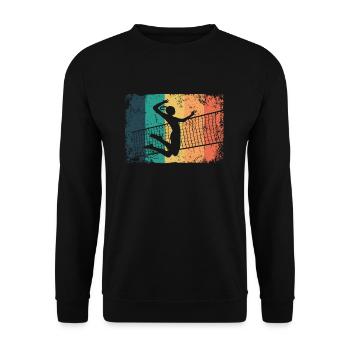 Volleyball Joueur Retro Beach Volleyball - Sweat-shirt Unisexe - noir - Devant - Alina (178cm) & Michal (187cm)