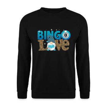 Bingo Love Women Men Funny Bingo - Unisex Sweatshirt - black - Front - Alina (178cm) & Michal (187cm)
