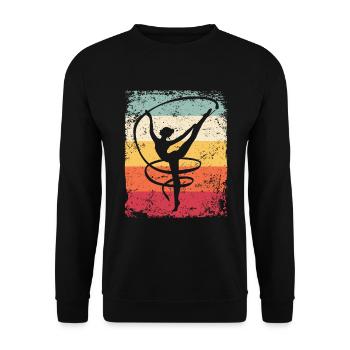 Gymnaste Gymnaste Gymnastique Rythmique Rétro - Sweat-shirt Unisexe - noir - Devant - Alina (178cm) & Michal (187cm)