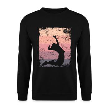 Volleyball Player Retro Beach Volleyball - Unisex Sweatshirt - black - Front - Alina (178cm) & Michal (187cm)