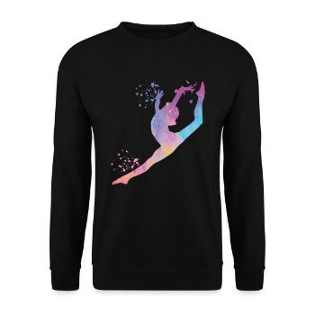 Gymnast with clubs Rhythmic gymnastics - Unisex Sweatshirt - black - Front - Alina (178cm) & Michal (187cm)