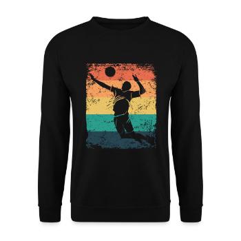 Volleyball Joueur Retro Beach Volleyball - Sweat-shirt Unisexe - noir - Devant - Alina (178cm) & Michal (187cm)