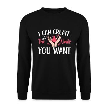I create the nails you want manicure - Unisex Sweatshirt - black - Front - Alina (178cm) & Michal (187cm)