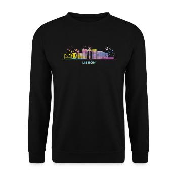 Lisbon Skyline Lisbon - Unisex Sweatshirt - black - Front - Alina (178cm) & Michal (187cm)