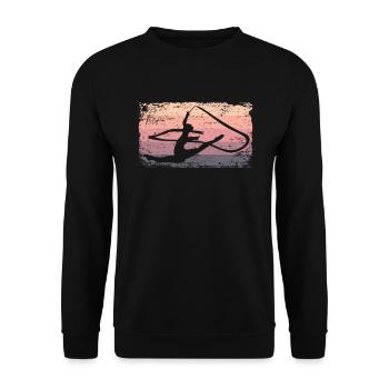 Gymnaste Gymnaste Gymnastique Rythmique Rétro - Sweat-shirt Unisexe - noir - Devant - Alina (178cm) & Michal (187cm)