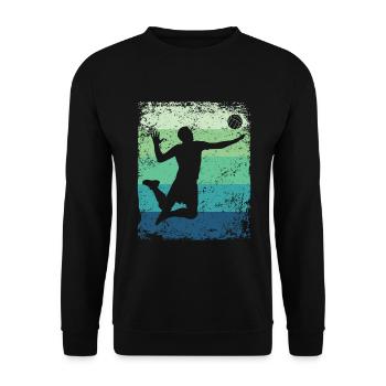 Volleyball Joueur Retro Beach Volleyball - Sweat-shirt Unisexe - noir - Devant - Alina (178cm) & Michal (187cm)