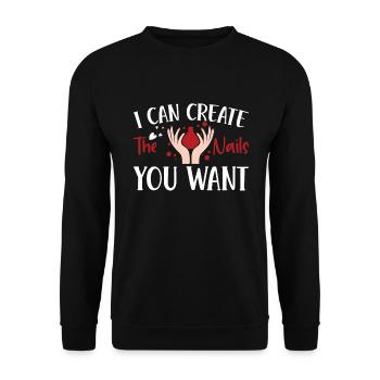 I create the nails you want manicure - Unisex Sweatshirt - black - Front - Alina (178cm) & Michal (187cm)