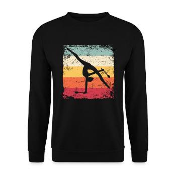 Gymnast Legs Gymnastique Rythmique Rétro - Sweat-shirt Unisexe - noir - Devant - Alina (178cm) & Michal (187cm)