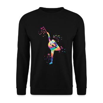 Gymnast with Baton Rhythmic gymnastics - Unisex Sweatshirt - black - Front - Alina (178cm) & Michal (187cm)