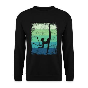 Gymnast Legs Gymnastique Rythmique Rétro - Sweat-shirt Unisexe - noir - Devant - Alina (178cm) & Michal (187cm)