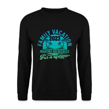 Vacances d’été en famille Créer des souvenirs - Sweat-shirt Unisexe - noir - Devant - Alina (178cm) & Michal (187cm)