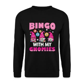 Bingo avec mes gnomies Bingo drôle - Sweat-shirt Unisexe - noir - Devant - Alina (178cm) & Michal (187cm)