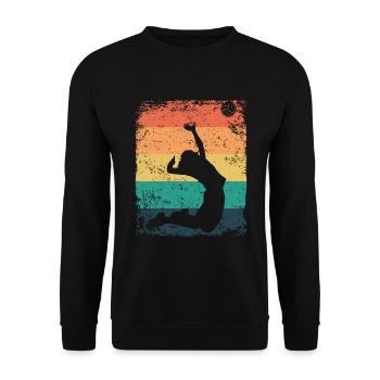 Volleyball Joueur Retro Beach Volleyball - Sweat-shirt Unisexe - noir - Devant - Alina (178cm) & Michal (187cm)