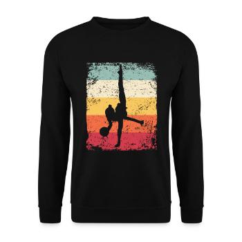 Gymnastikball Retro Rhythmische Gymnastik - Unisex Pullover - Schwarz - Vorne - Alina (178cm) & Michal (187cm)