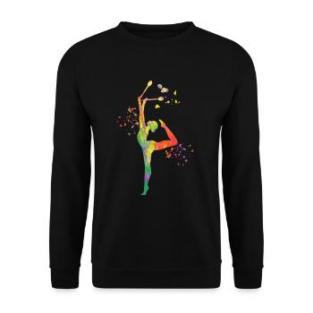 Gymnastin Mit Keulen Rhythmische Sportgymnastik - Unisex Pullover - Schwarz - Vorne - Alina (178cm) & Michal (187cm)