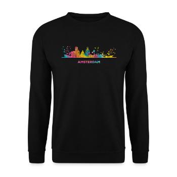 Amsterdam Skyline Amsterdam - Sweat-shirt Unisexe - noir - Devant - Alina (178cm) & Michal (187cm)