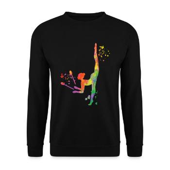 Gymnastin Mit Keulen Rhythmische Sportgymnastik - Unisex Pullover - Schwarz - Vorne - Alina (178cm) & Michal (187cm)