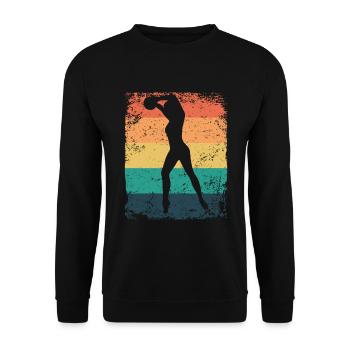 Gymnastikball Retro Rhythmische Gymnastik - Unisex Pullover - Schwarz - Vorne - Alina (178cm) & Michal (187cm)