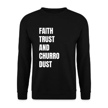 Glaube Vertrauen Vintage Mexikanische Churros - Unisex Pullover - Schwarz - Vorne - Alina (178cm) & Michal (187cm)