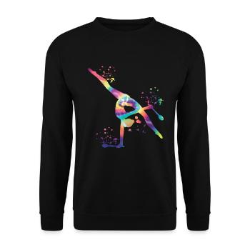 Gymnast with clubs Rhythmic gymnastics - Unisex Sweatshirt - black - Front - Alina (178cm) & Michal (187cm)