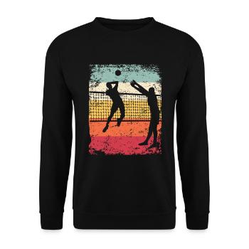 Volleyball Player Retro Beach Volleyball - Unisex Sweatshirt - black - Front - Alina (178cm) & Michal (187cm)