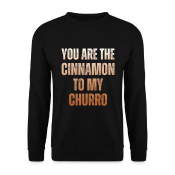 Tu es la cannelle de mon churro - Sweat-shirt Unisexe - noir - Devant - Alina (178cm) & Michal (187cm)