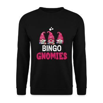 Bingo Gnomies Women Men Funny Bingo - Unisex Sweatshirt - black - Front - Alina (178cm) & Michal (187cm)