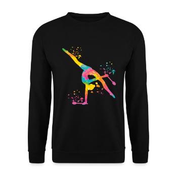 Gymnast with clubs Rhythmic gymnastics - Unisex Sweatshirt - black - Front - Alina (178cm) & Michal (187cm)
