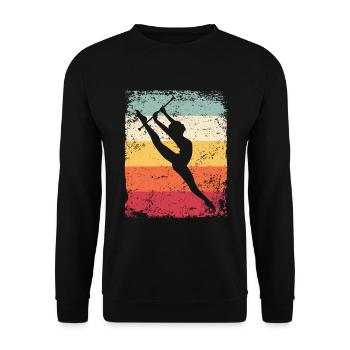 Gymnaste Baton Gymnastique Rythmique Rétro - Sweat-shirt Unisexe - noir - Devant - Alina (178cm) & Michal (187cm)
