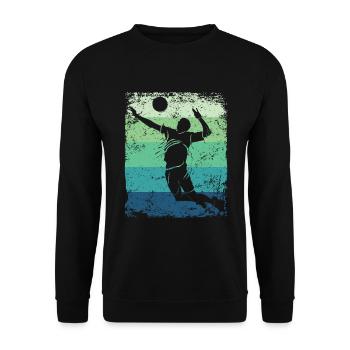 Volleyball Joueur Retro Beach Volleyball - Sweat-shirt Unisexe - noir - Devant - Alina (178cm) & Michal (187cm)