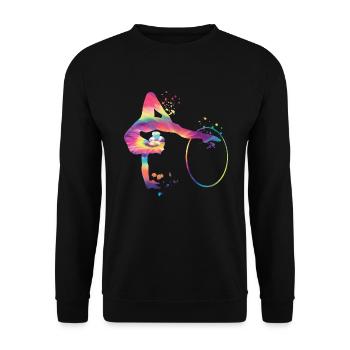 Gymnaste avec gymnastique rythmique du cerceau - Sweat-shirt Unisexe - noir - Devant - Alina (178cm) & Michal (187cm)