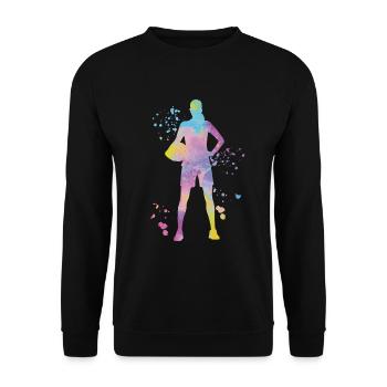 Volleyballspieler Kinder Beachvolleyball - Unisex Pullover - Schwarz - Vorne - Alina (178cm) & Michal (187cm)