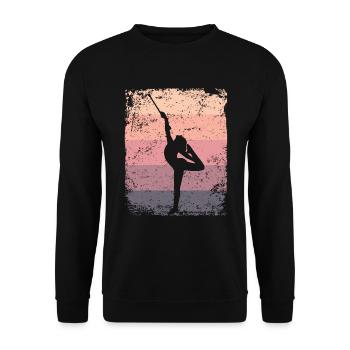 Gymnaste Baton Gymnastique Rythmique Rétro - Sweat-shirt Unisexe - noir - Devant - Alina (178cm) & Michal (187cm)