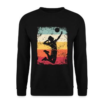 Volleyball Player Retro Beach Volleyball - Unisex Sweatshirt - black - Front - Alina (178cm) & Michal (187cm)