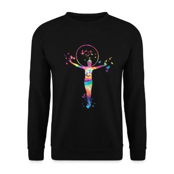 Gymnast with Hoop Rhythmic Gymnastics - Unisex Sweatshirt - black - Front - Alina (178cm) & Michal (187cm)