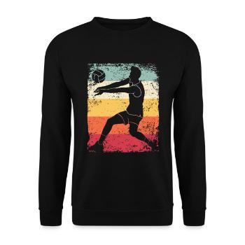 Volleyball Joueur Retro Beach Volleyball - Sweat-shirt Unisexe - noir - Devant - Alina (178cm) & Michal (187cm)