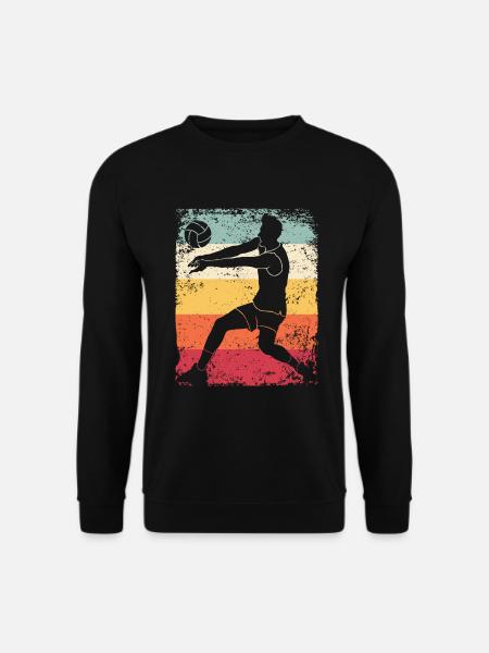 Volleyball Spieler Retro Beach Volleyball - Unisex Pullover - Schwarz