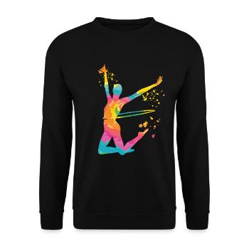 Gymnast with Hoop Rhythmic Gymnastics - Unisex Sweatshirt - black - Front - Alina (178cm) & Michal (187cm)