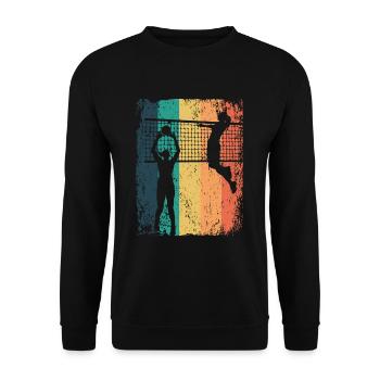 Volleyball Joueur Retro Beach Volleyball - Sweat-shirt Unisexe - noir - Devant - Alina (178cm) & Michal (187cm)