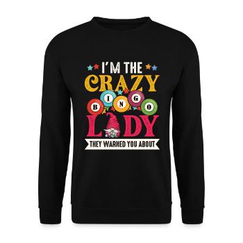 I'm the crazy bingo lady funny bingo - Unisex Sweatshirt - black - Front - Alina (178cm) & Michal (187cm)