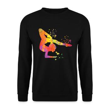 Gymnastin Mit Keulen Rhythmische Sportgymnastik - Unisex Pullover - Schwarz - Vorne - Alina (178cm) & Michal (187cm)