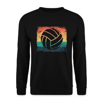 Volleyball Spieler Retro Beach Volleyball - Unisex Pullover - Schwarz - Vorne - Alina (178cm) & Michal (187cm)